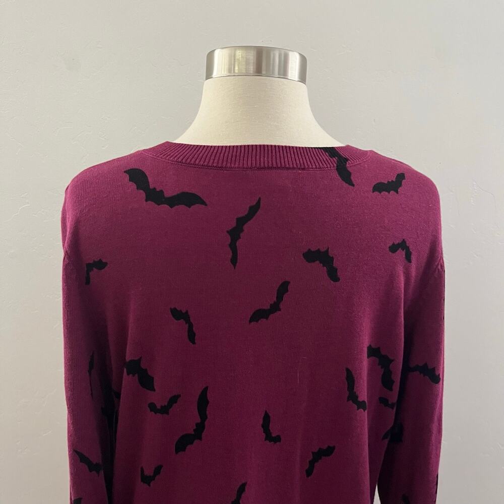 ModCloth XL Knit The Mark Sweater Dress in Bats Halloween October Witchy Spooky - Picture 8 of 12